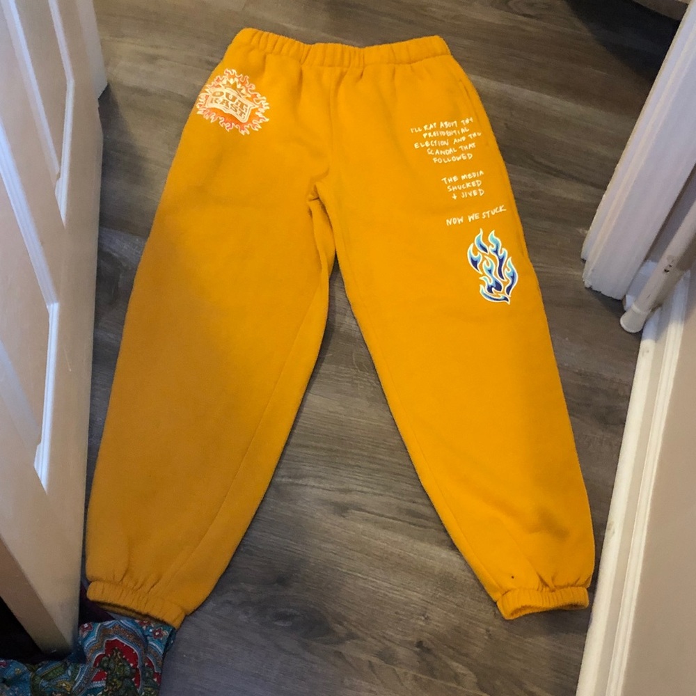 Women's Mustard Graphic Joggers